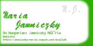 maria jamniczky business card